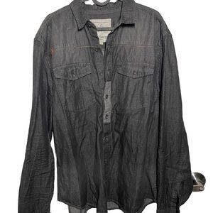 MENS WESTERN BLACK AND GREY SHIRT SIZE XL